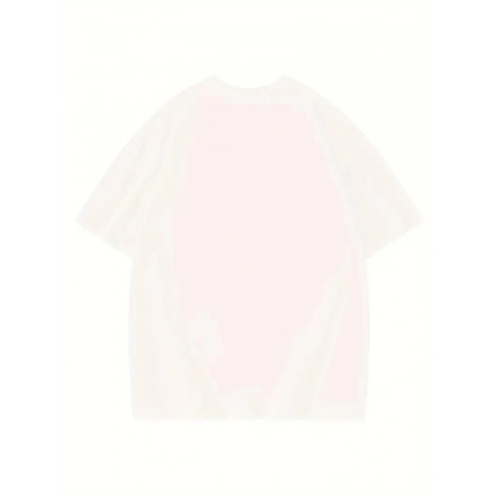 Kadın Eğlenceli Harf NY Baskılı Bisiklet Yaka Tişört - Rahat Polyester, Makinede Yıkanabilir - Yaz ve Fitness için Mükemmel, Yuvarlak Yaka- Beyaz