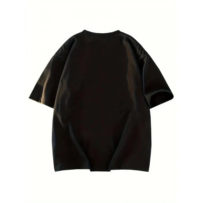 Kadın Eğlenceli Harf NY Baskılı Bisiklet Yaka Tişört - Rahat Polyester, Makinede Yıkanabilir - Yaz ve Fitness için Mükemmel, Yuvarlak Yaka - Siyah