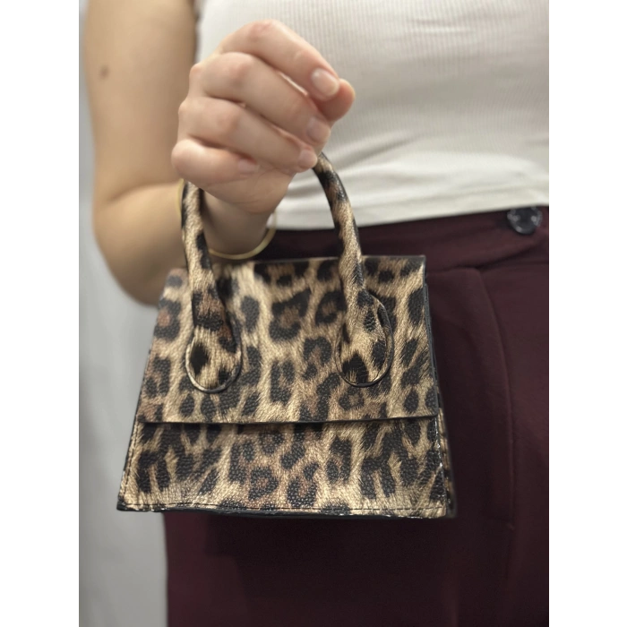 luxe leopar cilt çanta