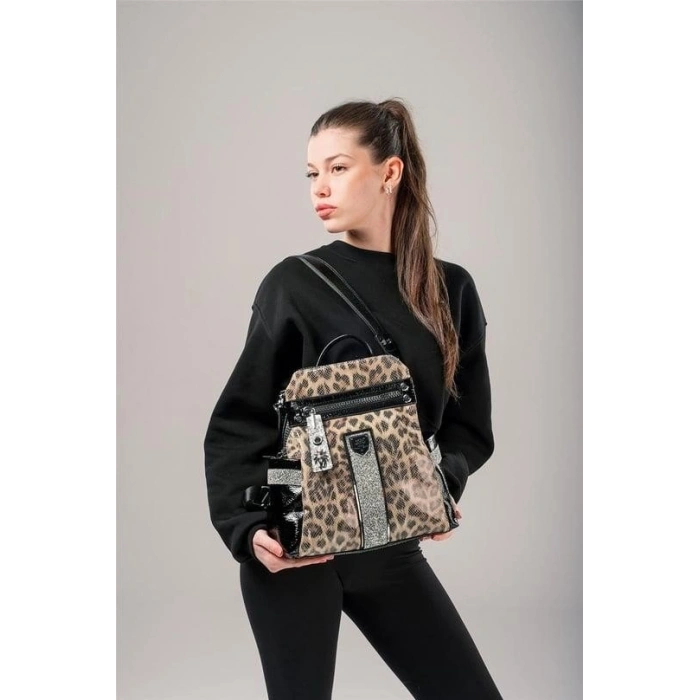 Poge Leopar Cilt Kol Ve Sırt Çantası