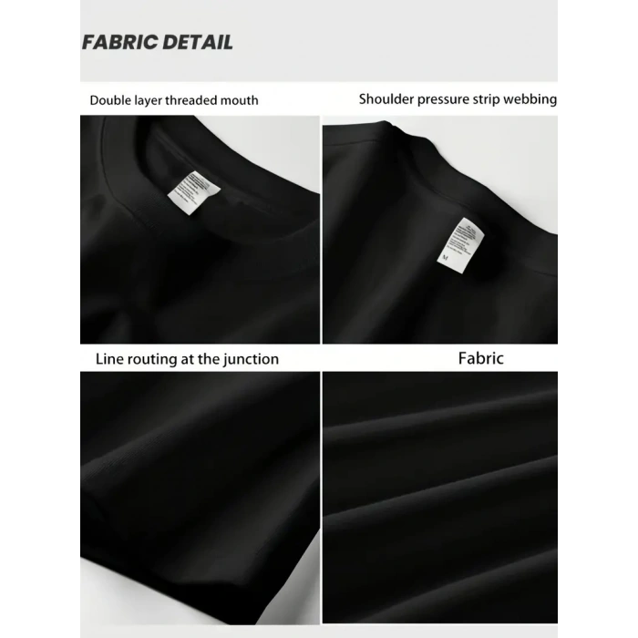 Rahat Bisiklet Yaka Tişört, Yaratıcı Karikatür Baskı - Yumuşak Polyester, Her Mevsim Giyilebilir- Siyah