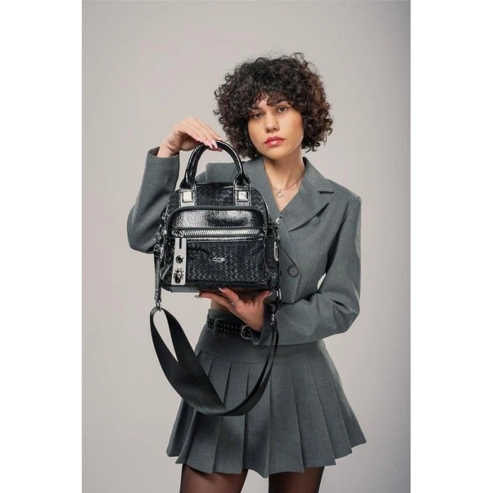 Şaty Siyah Cilt Ve Omuz Çantası