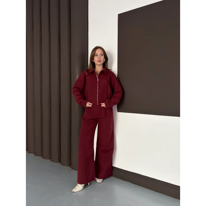 Trenç takım alt üst bordo ons