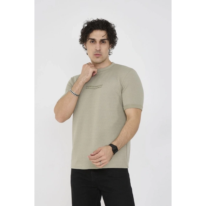 Unisex Bisiklet Yaka Slim fit T-Shirt- Açık Yeşil