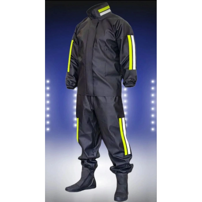 Motorcu Kurye Su Geçirmez Yağmurluk Takım - Siyah