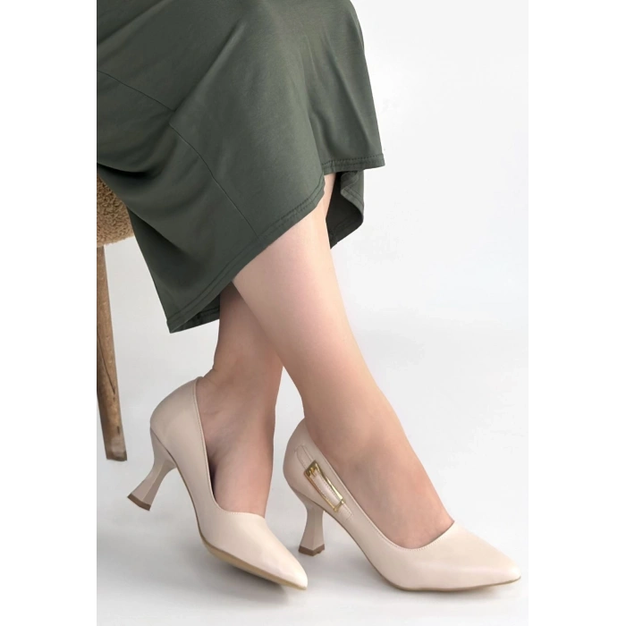 Yons Bej Cilt Topuklu Ayakkabı