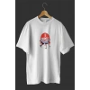 1 Mayıs Emek ve Dayanışma Günü Baskılı Oversize Bisiklet Yaka T-shirt - Beyaz