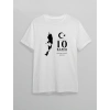 10 Kasım Atatürk Baskılı T-shirt - Beyaz