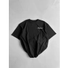 20/1 Penye Compack Baskılı Oversize Bisiklet Yaka Kısa Kol Yazlık T-shirt - Siyah