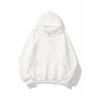 3 İplik Pamuklu Unisex Kapşonlu Sweetshirt - Beyaz