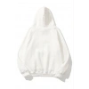3 İplik Pamuklu Unisex Kapşonlu Sweetshirt - Beyaz