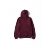 Kadın 3 İplik Pamuklu Kapüşonlu Kanguru Cepli Düz Hoodie Sweatshirt - Bordo
