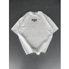 Baskılı Oversize Bisiklet Yaka T-shirt - Beyaz