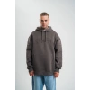 Double Oversize Kapşonlu Nakışlı SweatShirt - Füme