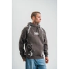 Double Oversize Kapşonlu Şimşek Pano Baskılı SweatShirt - Füme