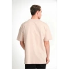 Erkek 24/1 Düz A Kalite Oversize T-shirt - Bej