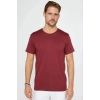Erkek Düz Kısa kol Penye T-shirt - Bordo