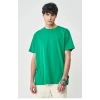 Erkek 24/1 Düz A Kalite Oversize T-shirt - Yeşil