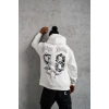 Erkek 98 Baskılı Kapşonlu Sweat - Beyaz
