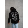 Erkek 98 Baskılı Kapşonlu Sweat - Siyah