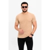 Erkek Basic Tişört Bisiklet Yaka Kısa Kol Günlük Yazlık Slim fit T-Shirt - Bej