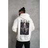 Erkek Baskılı Kapüşonlu Sweat - Beyaz