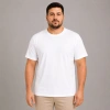 Erkek Battal Big Size Basic Tişört Bisiklet Yaka Rahat Kalıp T-Shirt - Beyaz