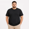 Erkek Battal Big Size Basic Tişört Bisiklet Yaka Rahat Kalıp T-Shirt - Siyah