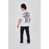 Erkek Baskılı T-Shirt Kısa Kol Bisiklet Yaka Regular Fit Rahat Kalıp Günlük Tişört - Beyaz