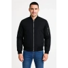 Erkek Bomber Mont Ceket – Fermuarlı, Kapitone İçi Astarlı, Su İtici Kumaş, Regular Fit, Uzun Kollu, Yandan Cepli, Bahar & Kış Rahat Günlük Stil - Siyah