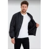 Unisex Siyah Bomber Mont – Su İtici Kumaş, Kapitone Astarlı, Fermuarlı ve Günlük Kullanıma Uygun Ceket- Siyah
