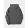 Erkek Düz Kapüşonlu Sweat - Füme