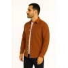 Erkek Fitilli Kadife Cepli Gömlek Oversize Rahat Kalıp - Kahverengi
