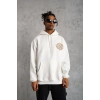 Erkek Kilim Desen Kapüşonlu Sweat- Beyaz