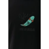 Erkek Kısa Kol Baskılı Bisiklet Yaka T-Shirt - Siyah