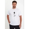 Erkek Nihilist Penguen Temalı Oversize Bisiklet Yaka Tişört - Beyaz