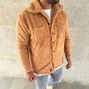 Erkek Pelüş Polar Hırka Gömlek – Yakalı, İlik Düğmeli, Göğüs Cepli, Yumuşak Dokulu Kışlık Regular Fit Rahat Günlük Model - Açık Kahve