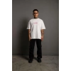 Erkek Sırt Baskılı Oversize T-Shirt - Beyaz