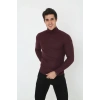 Erkek Tam Boğazlı Fitilli Likrali Koşkorse Badi - Bordo