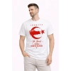 Erkek TÜRKİYE Ay Yıldız Baskılı Taraftar Forma T-Shirt - Beyaz