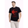 Erkek TÜRKİYE Ay Yıldız Baskılı Taraftar Forma T-Shirt - Siyah