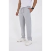 Erkek Üç İplik Basic Eşofman Boru Paça İpli Pantolon - Gri