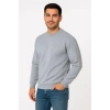 Erkek Üç İplik Düz Bisiklet Yaka SweatShirt - Gri