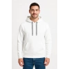 Erkek Üç İplik Kapüşonlu Kanguru Cepli SweatShirt hoodie - Beyaz