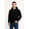 Erkek Üç İplik Kapüşonlu Kanguru Cepli SweatShirt hoodie - Siyah