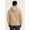 Erkek Üç İplik Kapüşonlu Tam Fermuarlı Kanguru Çepli SweatShirt Hoodie - Bej
