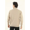 Erkek Yarım Balıkçı Yaka Triko Kazak - Bej