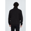 Erkek Yarım Fermuarlı Baskılı Sweat - Siyah