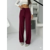 Fitilli şardonlu pantolon bordo a4058