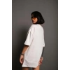 Kadın 24/1 Düz A Kalite Oversize T-shirt - Beyaz